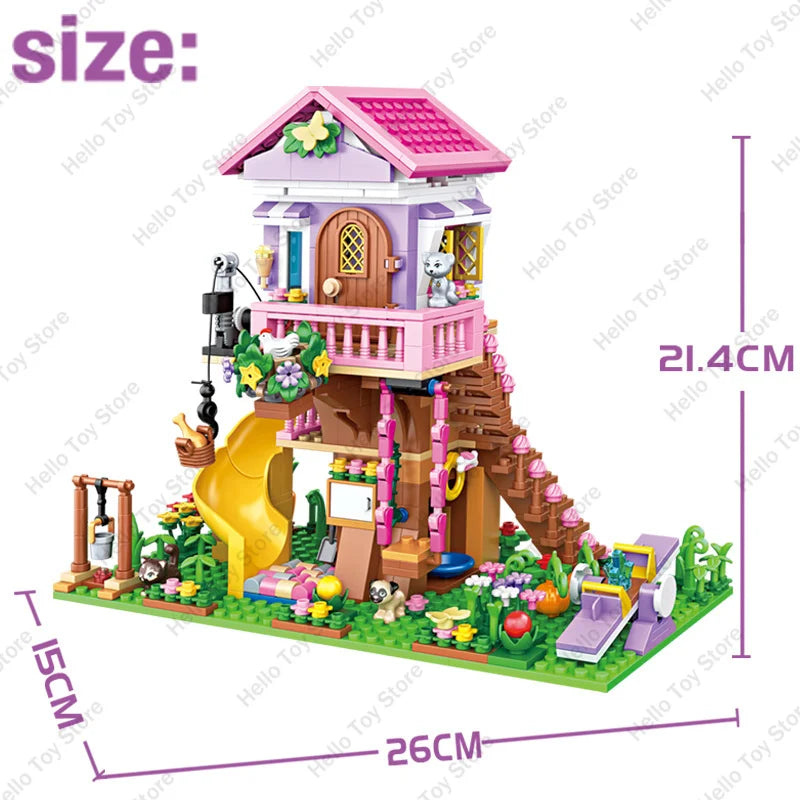 Girls Friendship Tree House Villa Castle Building Blocks