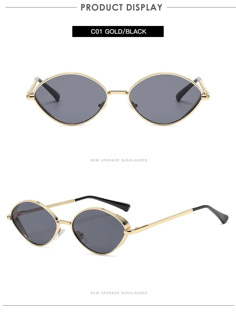 Women’s Oval Sunglasses with Diamond Thread Legs
