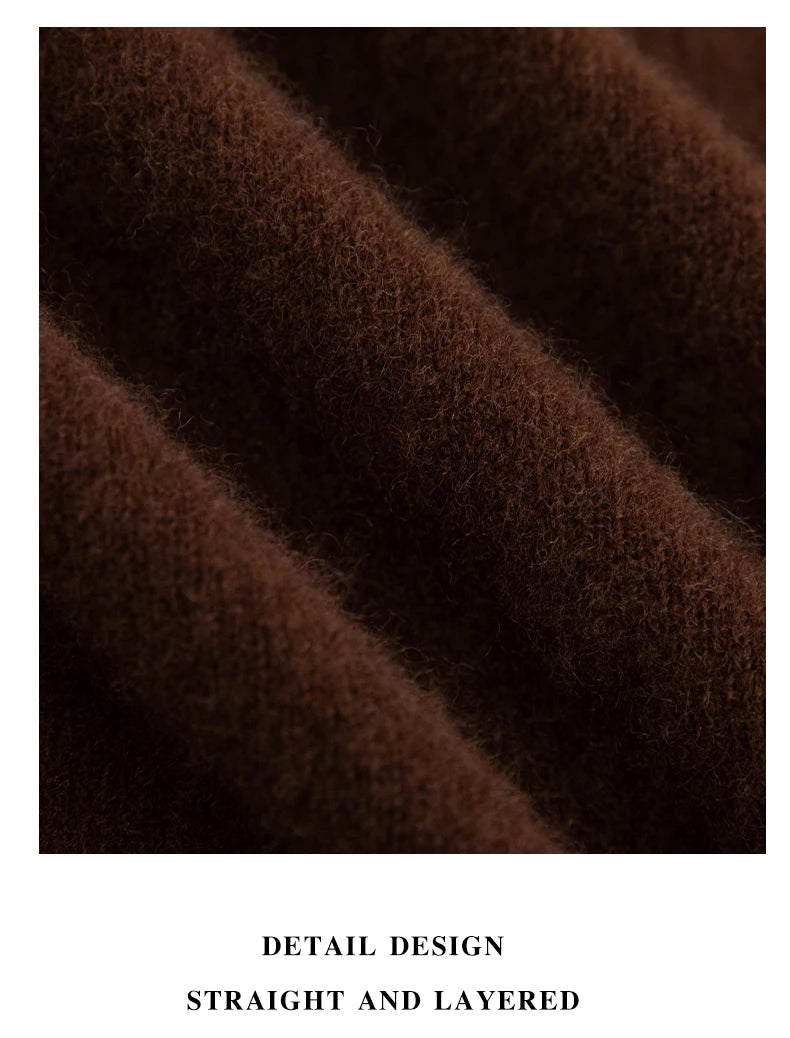 Pure Wool Men's Slim-Fit Round Neck O-Neck Cashmere Sweater