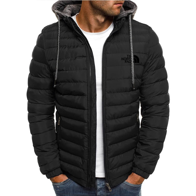 Windproof Hooded Men's Jacket - Warm & Stylish