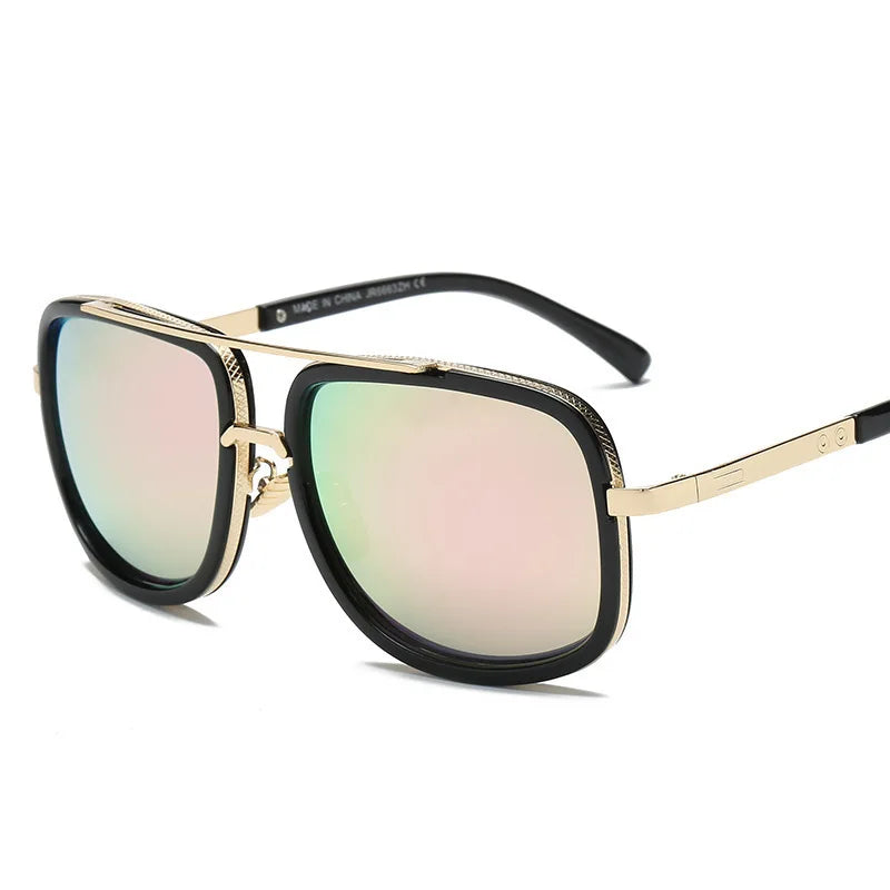 Men’s Vintage Pilot Sunglasses UV400 Gradient Brown Driving Glasses