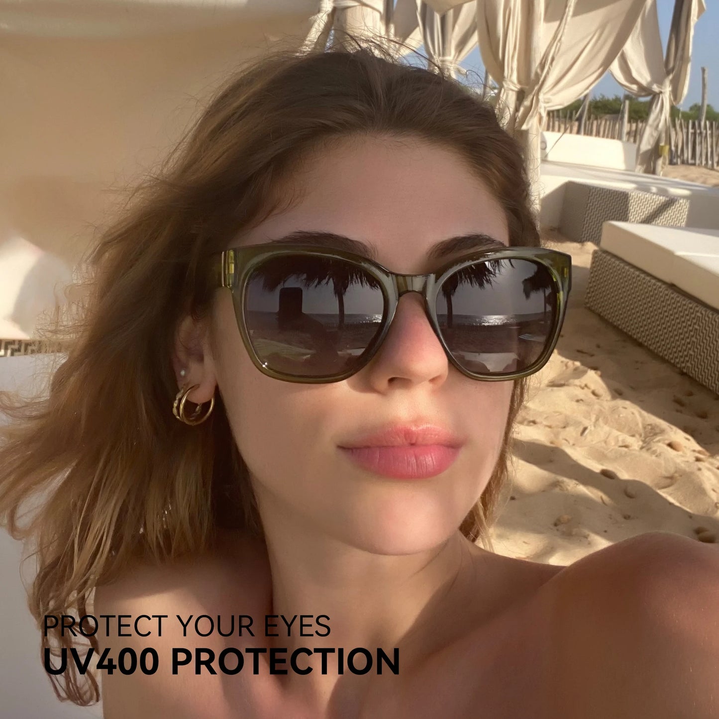 ZENOTTIC Butterfly Cat Eye Sunglasses for Women Polarized UV400 Chunky Frame