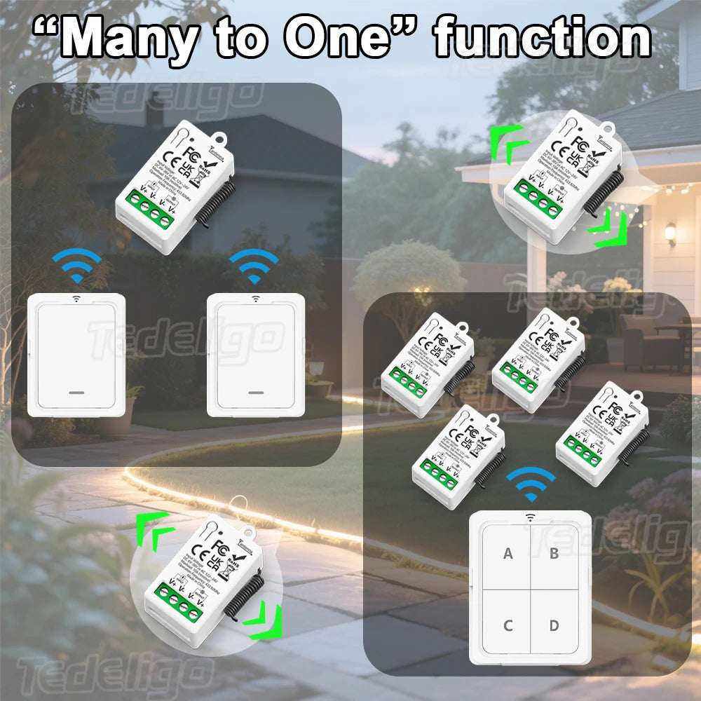 433MHz RF Wireless Remote Relay Switch Module (6–36V, 1CH)