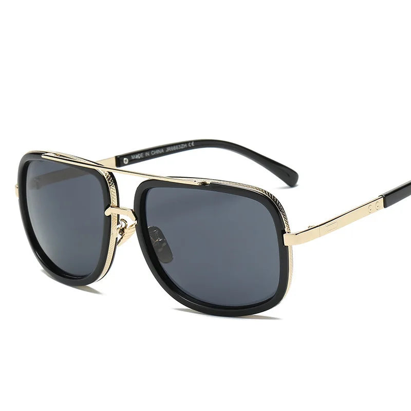 Men’s Vintage Pilot Sunglasses UV400 Gradient Brown Driving Glasses