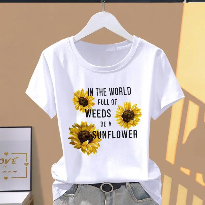 Floral Print Oversized Short-Sleeve T-Shirt for Women