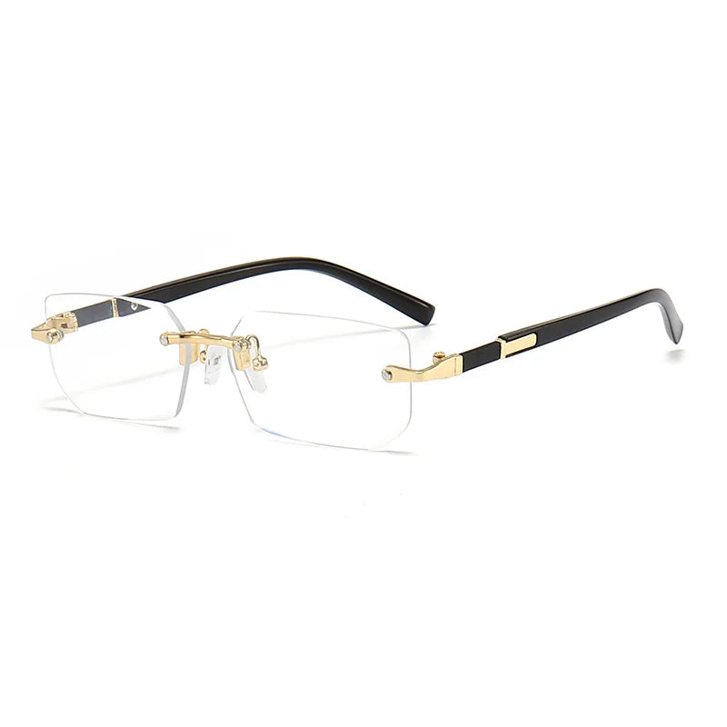 Rimless Square Sunglasses for Men and Women UV400 Summer Travel Shades