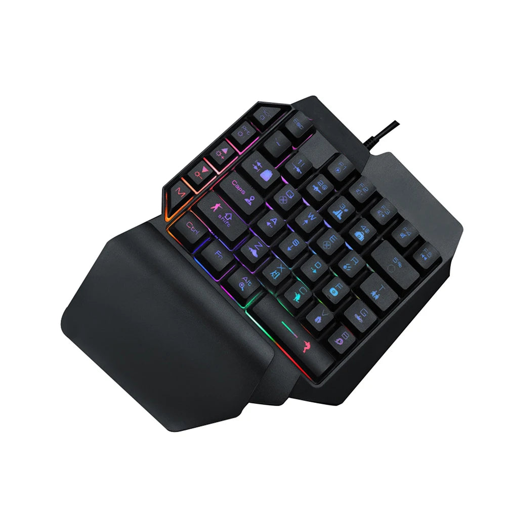 RGB One-Handed 39-Key Gaming Keyboard with Ergonomic Design