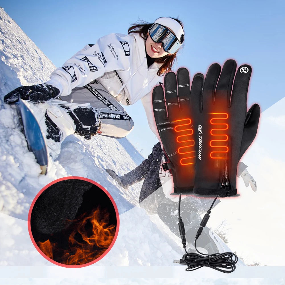 Windproof Rechargeable Touch Screen Winter Gloves