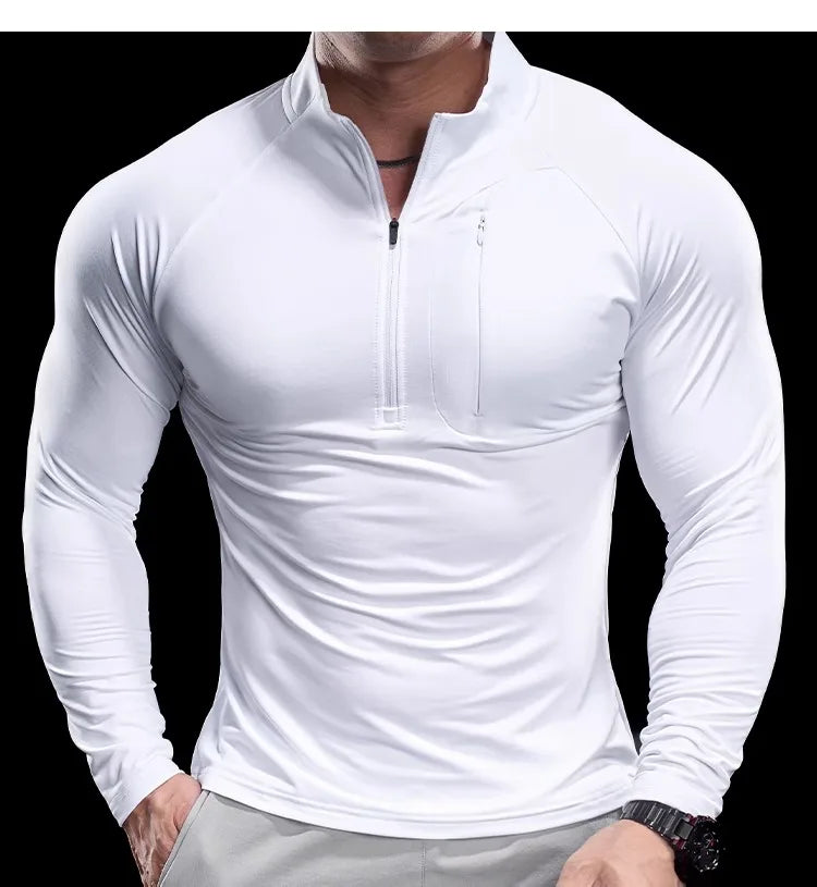 Men's Quick-Dry Long-Sleeve Gym T-Shirt