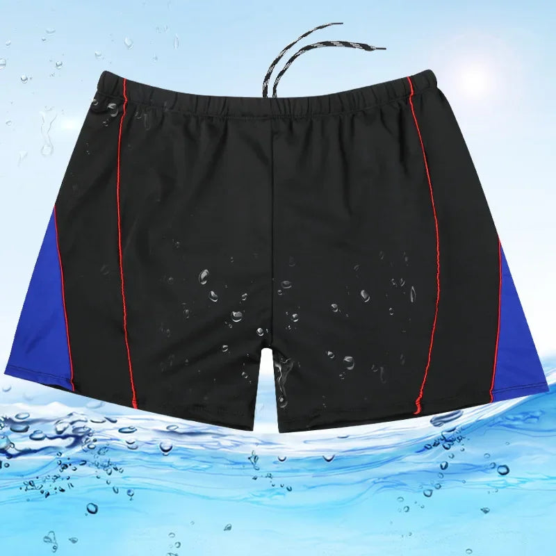 Men's Elastic Swim Trunks Plus Size Beach Surfing Boxer Shorts