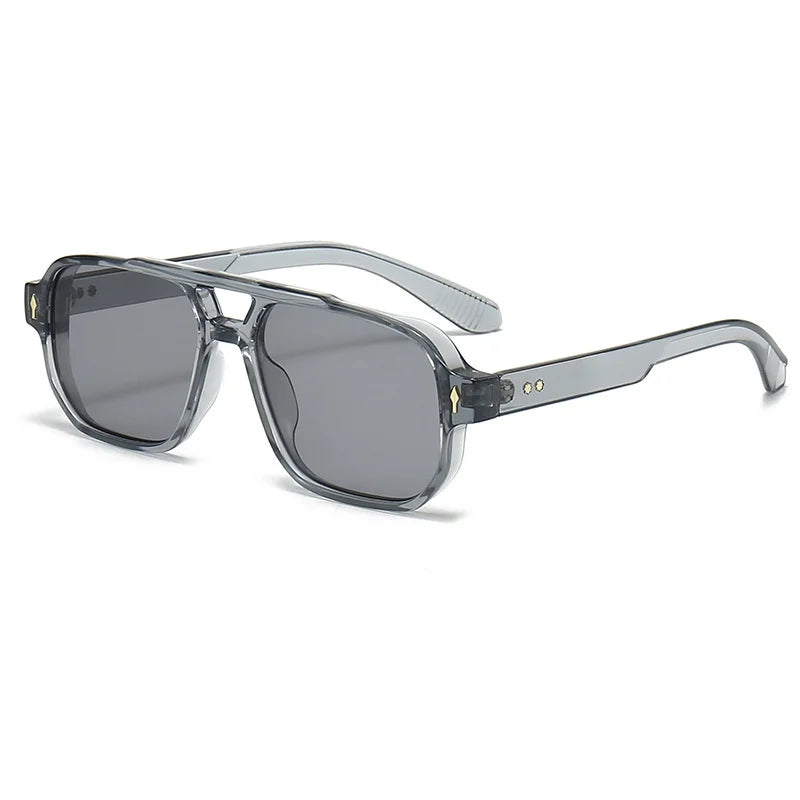 Retro Double Bridge Square Sunglasses for Men and Women