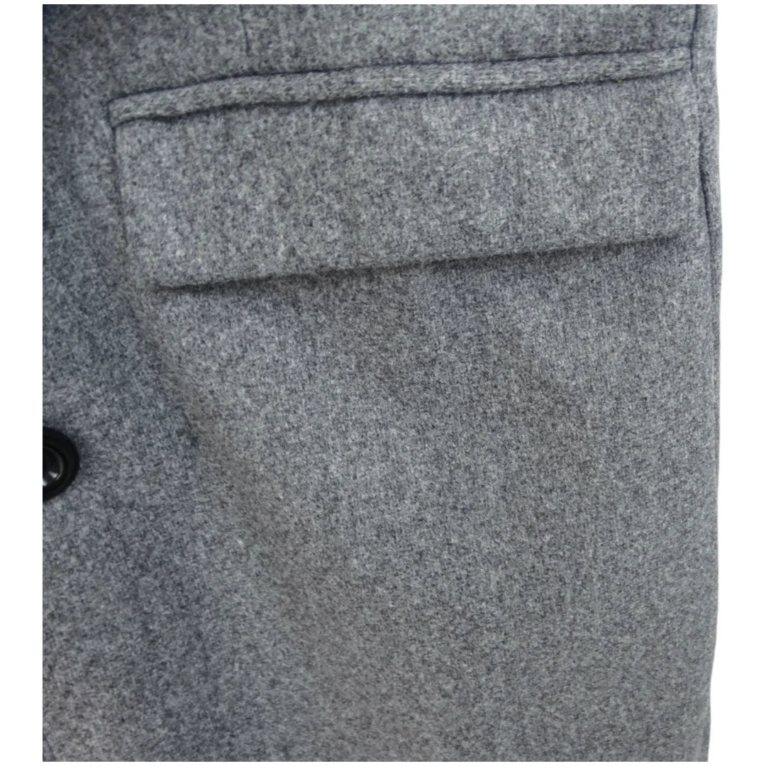Men's Wool Lapel Trench Coat Single-Breasted England Style
