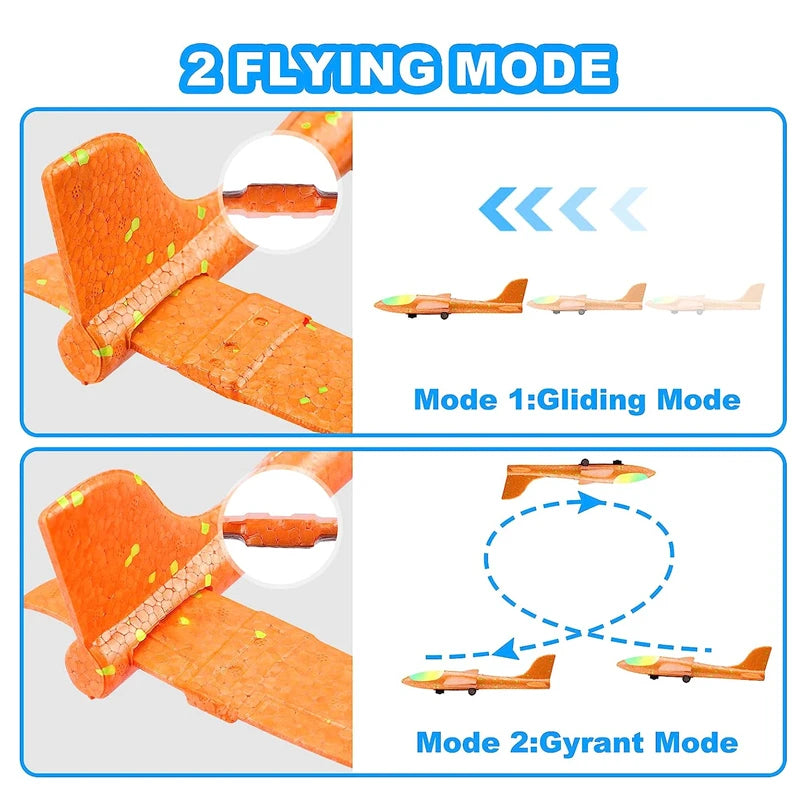 Kids Airplane Launcher Toys – 13.2'' LED Foam Glider Catapult Plane