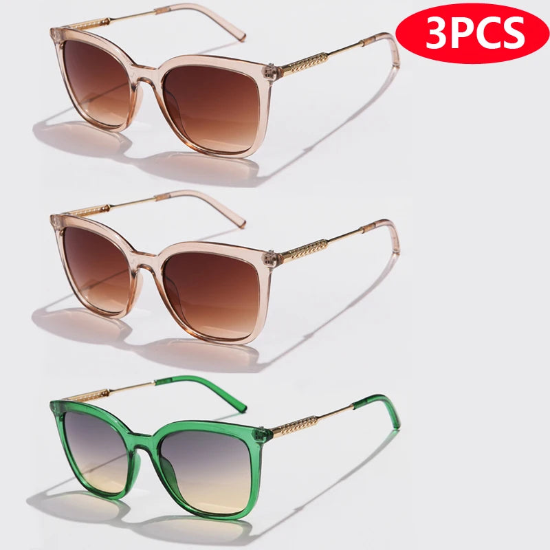 Classic Vintage Square Sunglasses for Men and Women with Alloy Frame