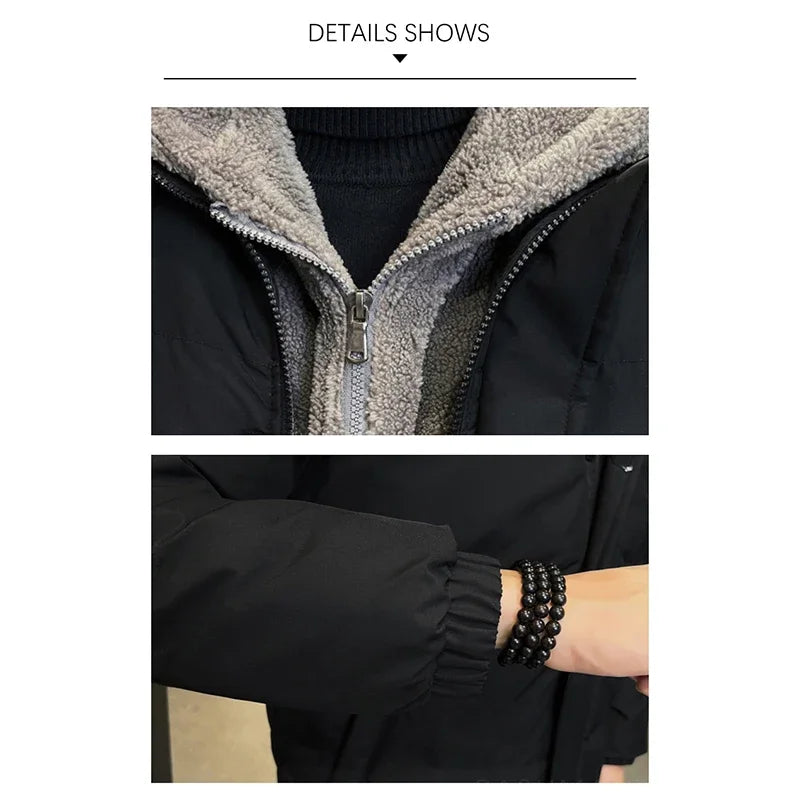 TFETTERS Autumn Winter Zip-up Hooded Parka Jacket
