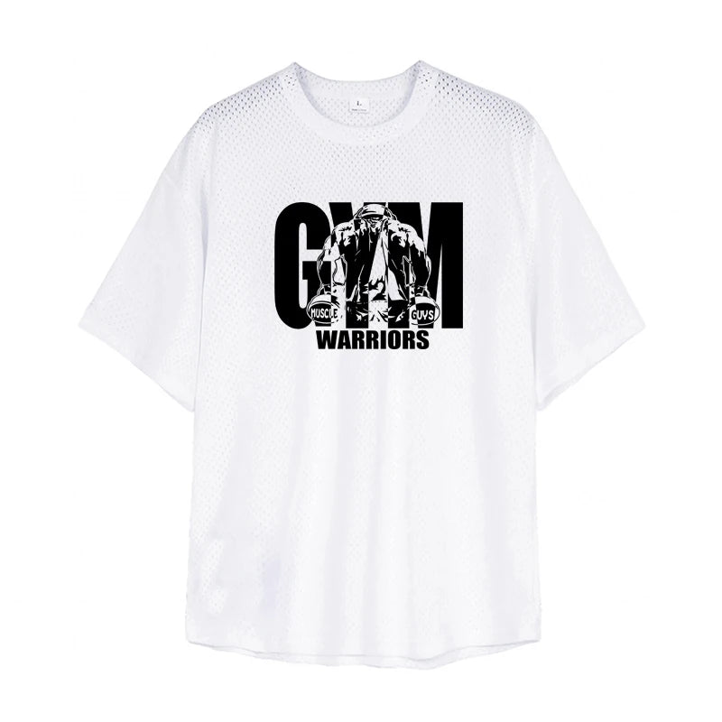Men’s Oversized Quick-Dry Gym T-Shirt – Breathable Mesh Fitness Tee