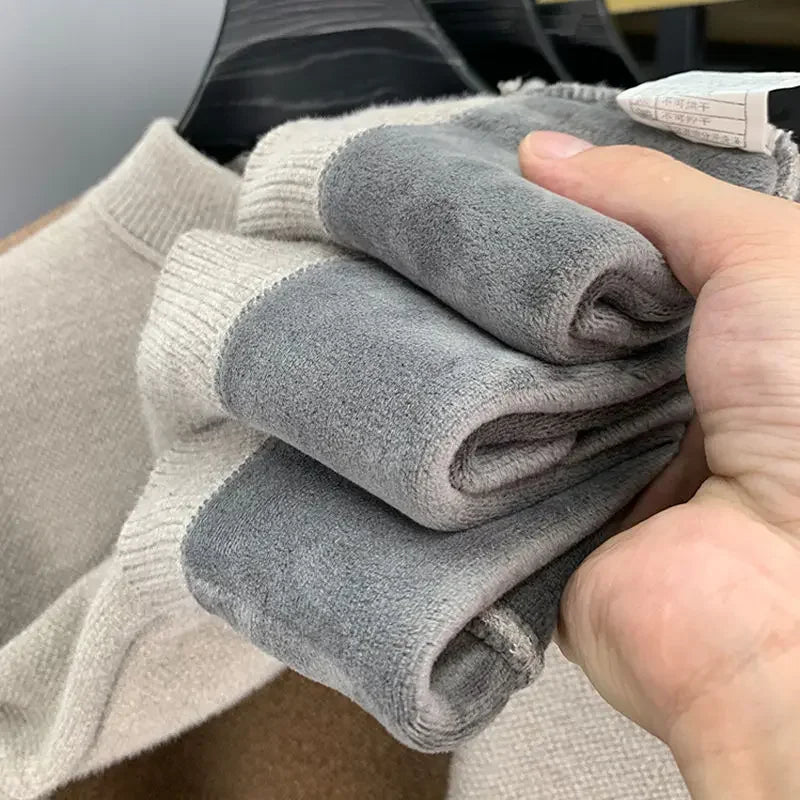 Winter Men's Warm Fleece Sweater O-Neck
