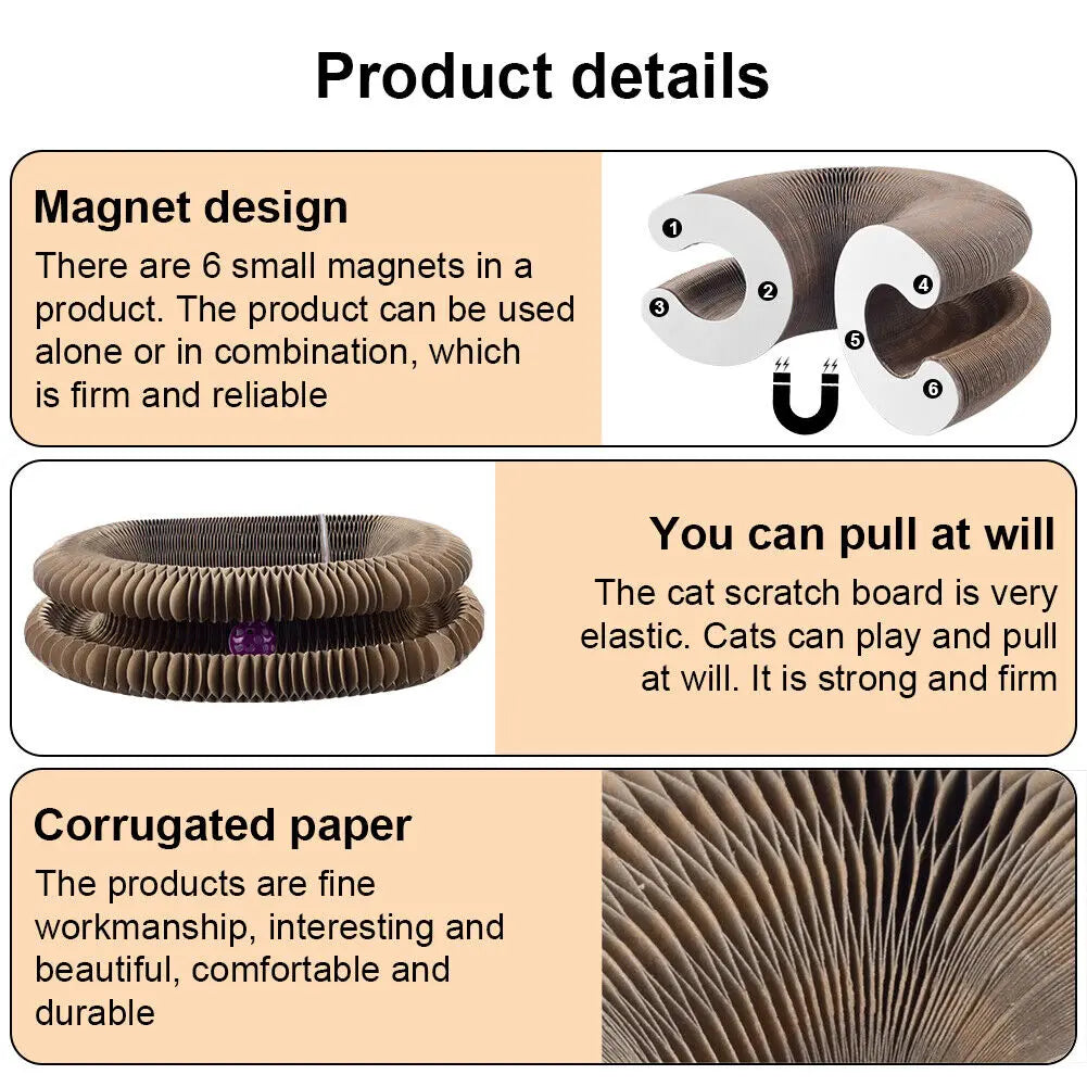 Magic Foldable Cat Scratcher & Bed - Interactive & Durable Pet Toy
