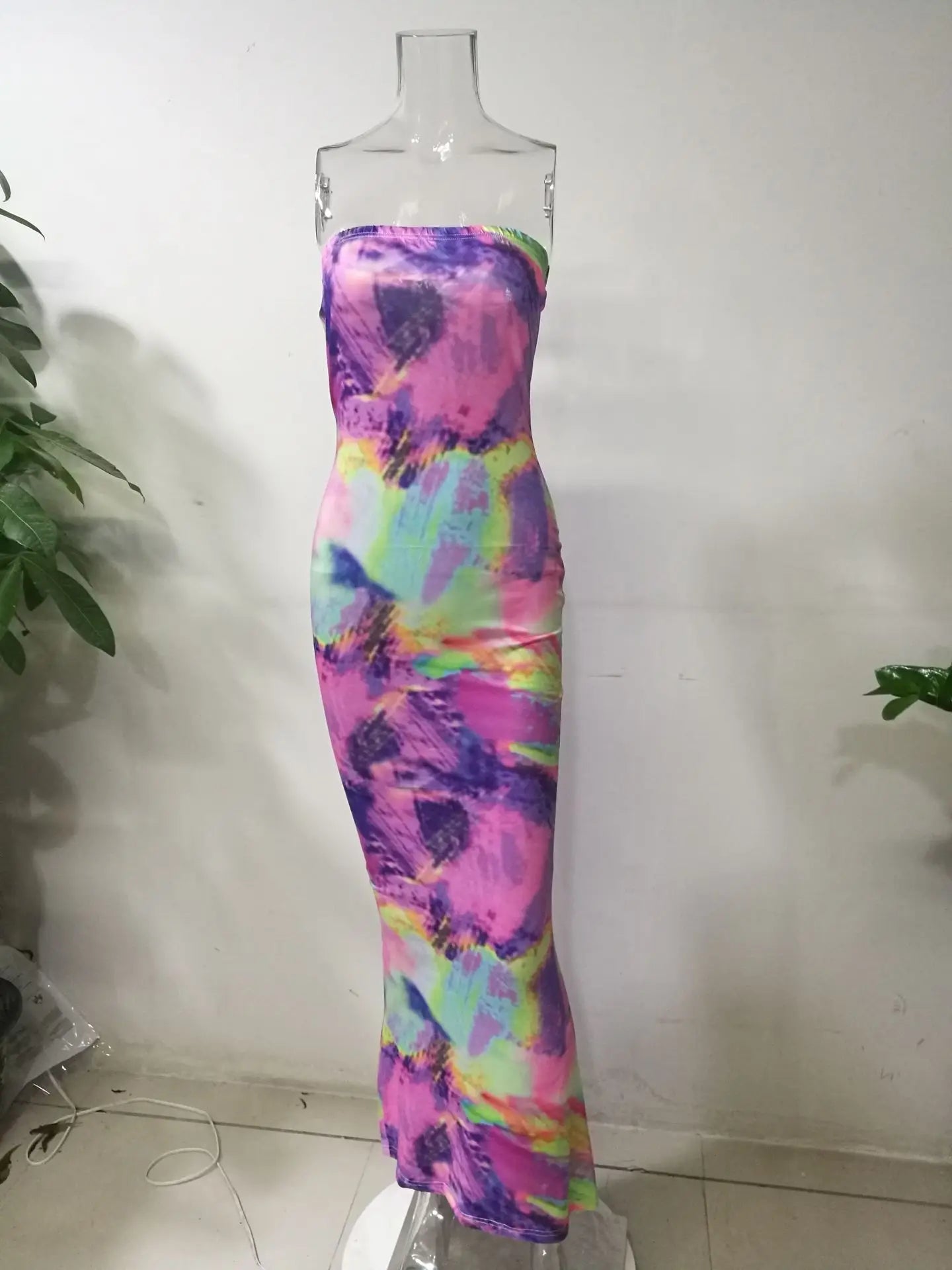 Sexy Slim Fit Printed Bandage Long Dress