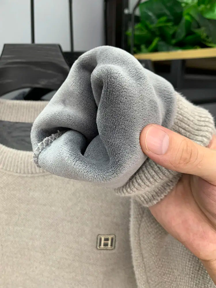 Winter Men's Warm Fleece Sweater O-Neck