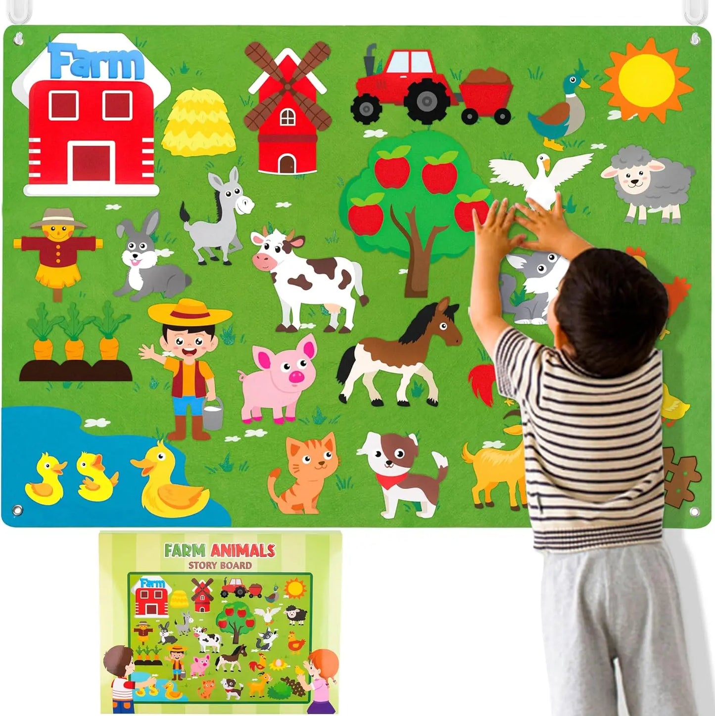 Felt Story Board Set Toy – Farm Animals Interactive Play Mat