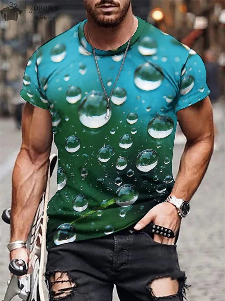 Men's 3D Printed Gradient Streetwear T-Shirt