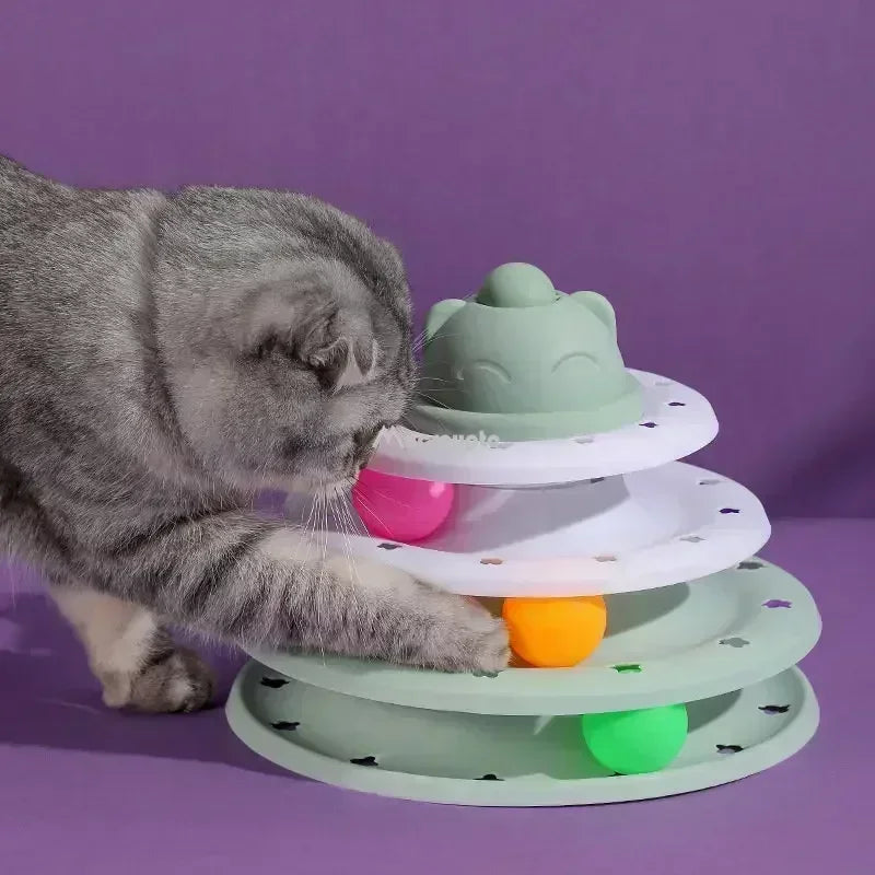 Multi-Level Cat Tower Track Toy