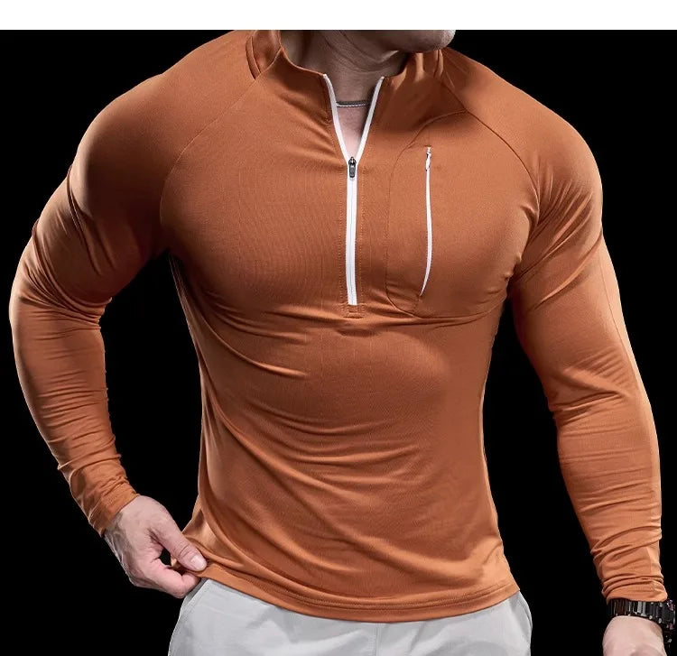 Men's Quick-Dry Long-Sleeve Gym T-Shirt