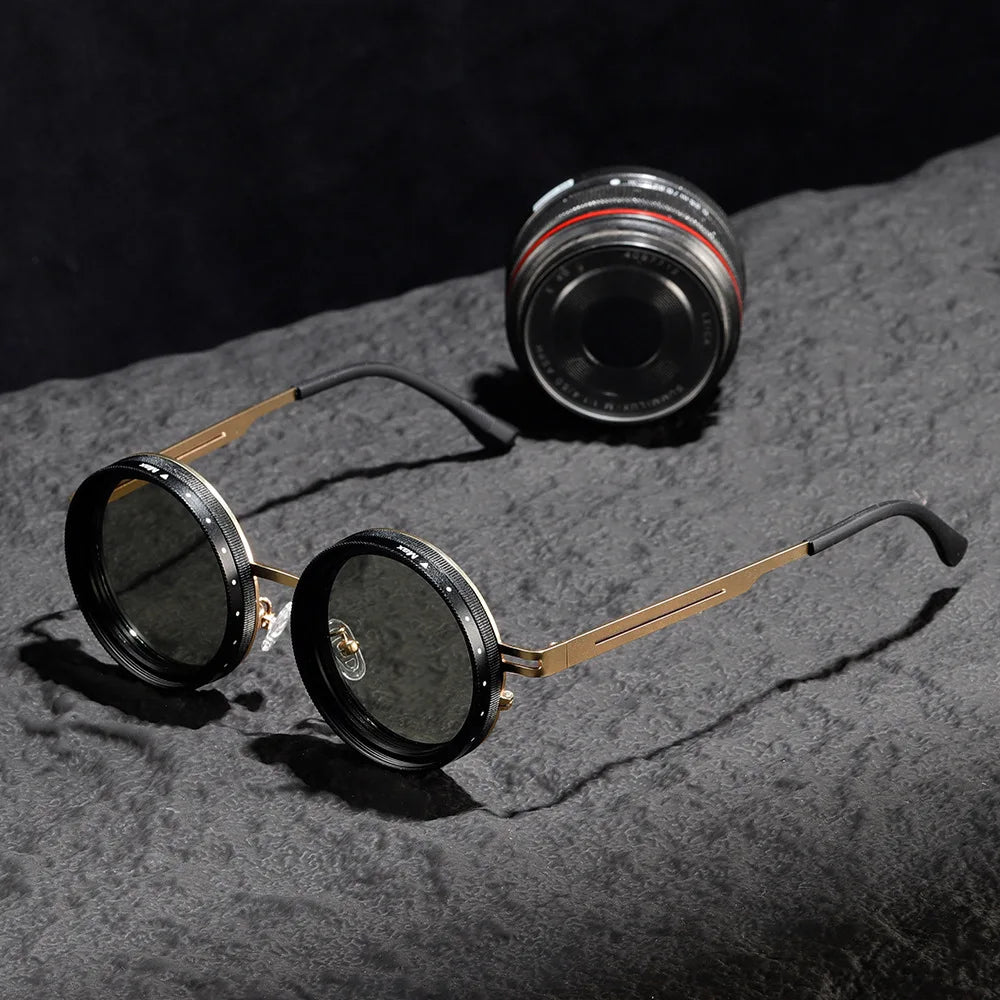 ND9 Adjustable Polarized Round Sunglasses for Men and Women UV400