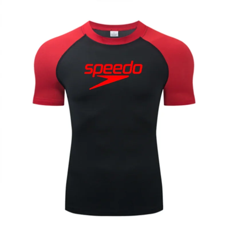Men's UV Protection Surf Rash Guard Diving Suit Short Sleeve Swimwear