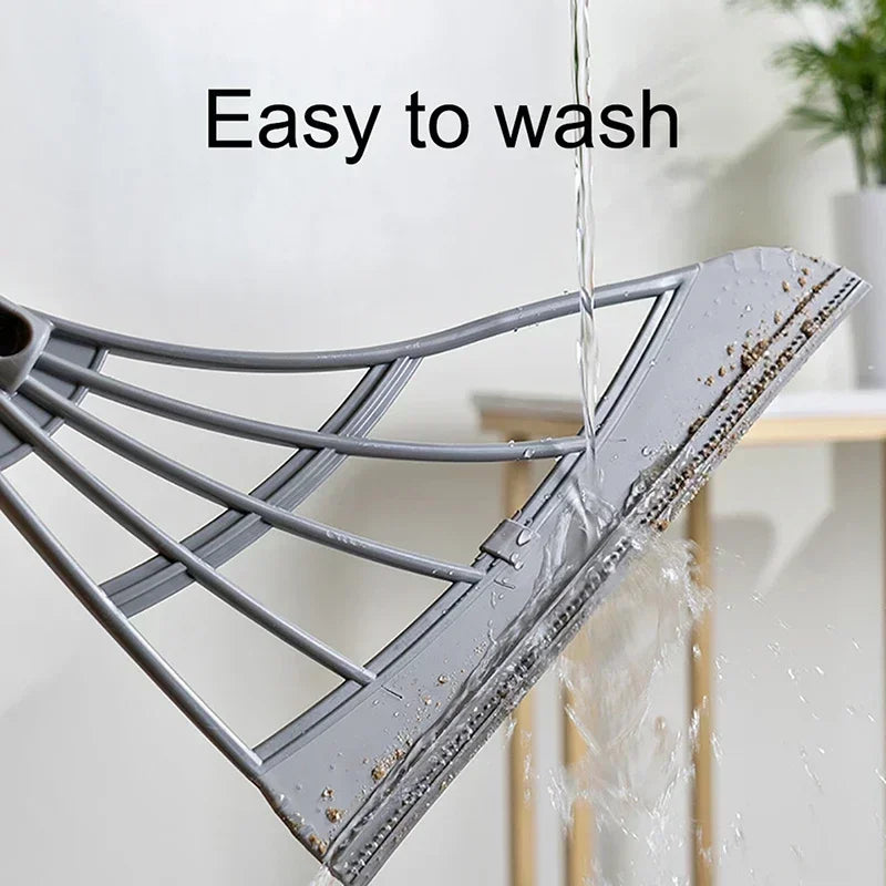 Silicone Floor Broom for Hair and Dust, Non-Stick Sweeper for Bathroom