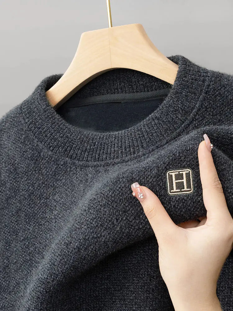 Winter Men's Warm Fleece Sweater O-Neck