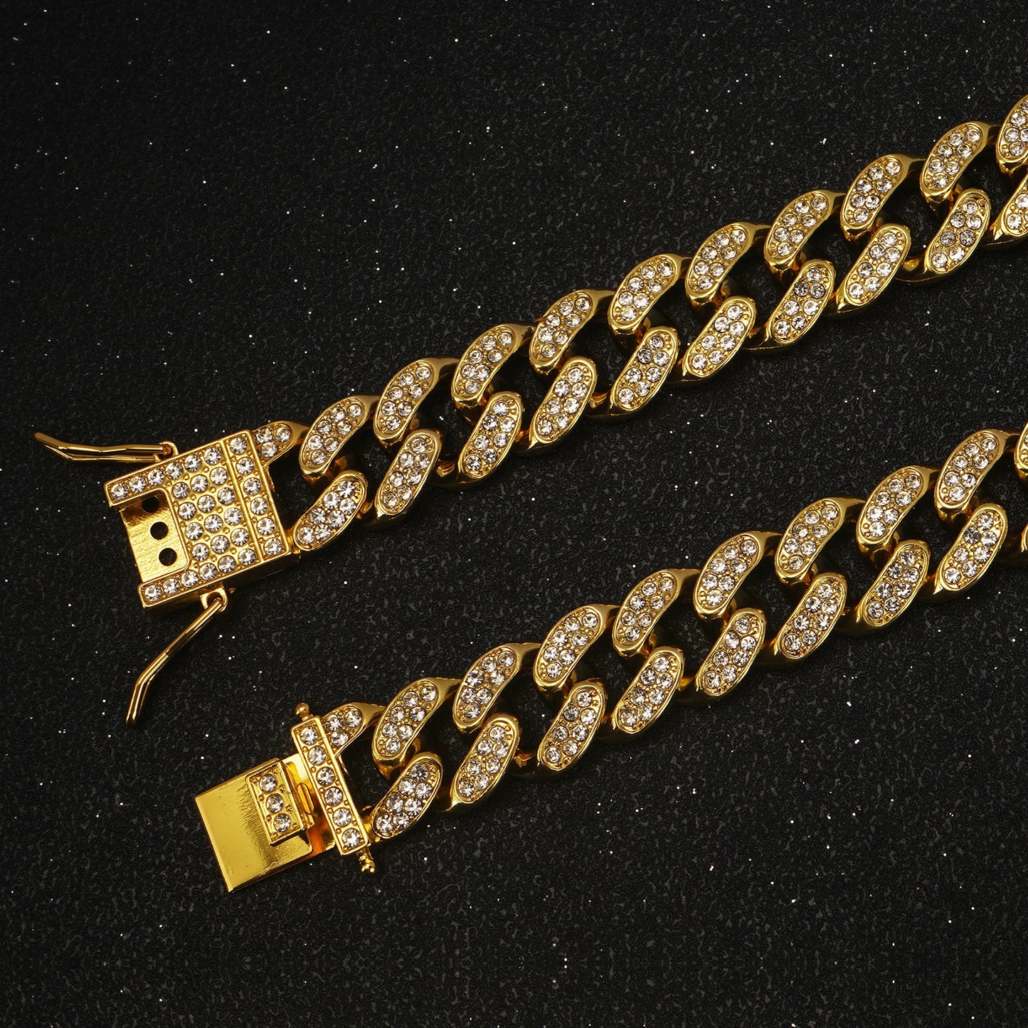 Dog & Cat Diamond Cuban Chain Collar with Secure Buckle