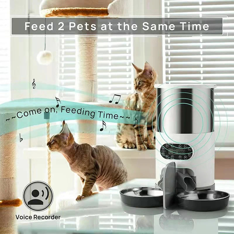 Smart Cat Feeder – Automatic Double Meal Dispenser for Cats & Dogs