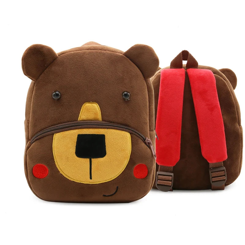 Cute Cartoon Animal Plush Backpack for Kindergarten Kids
