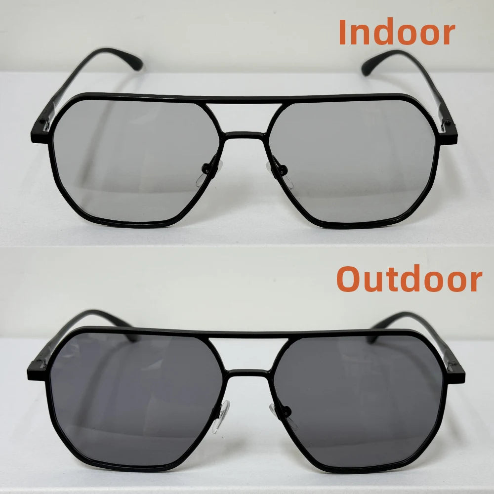Luxury Photochromic Polarized Sunglasses for Men and Women UV400 Metal Frame