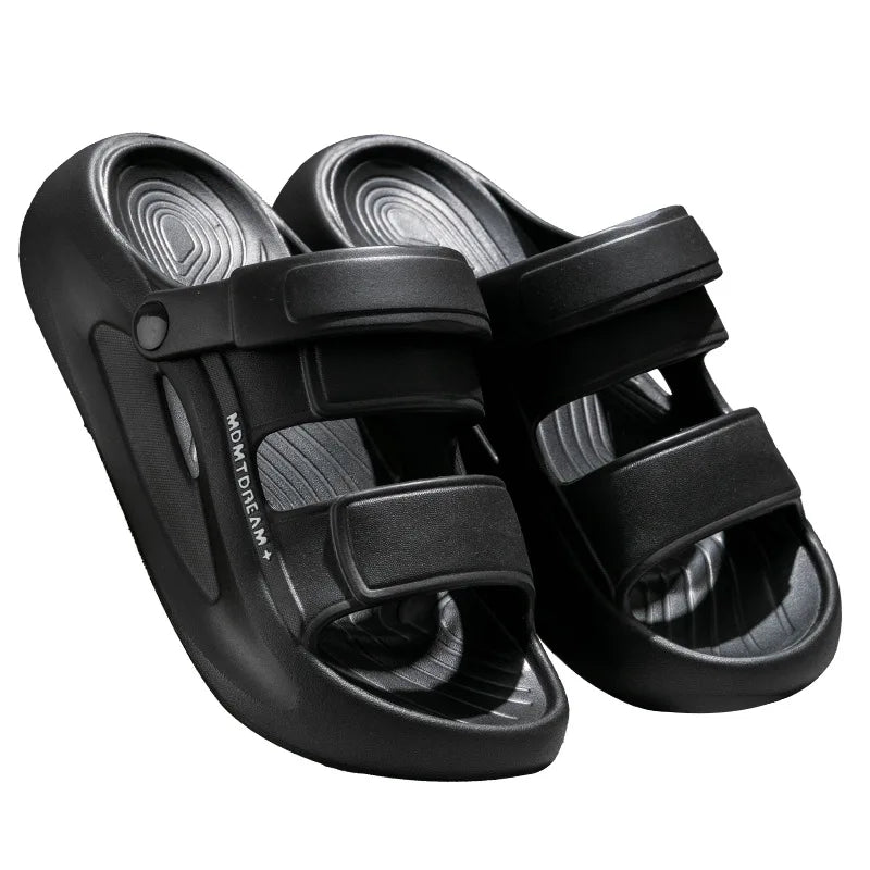 Men's Sport Slides with 5CM EVA Sole – Thick QuikFoam Beach Sandals