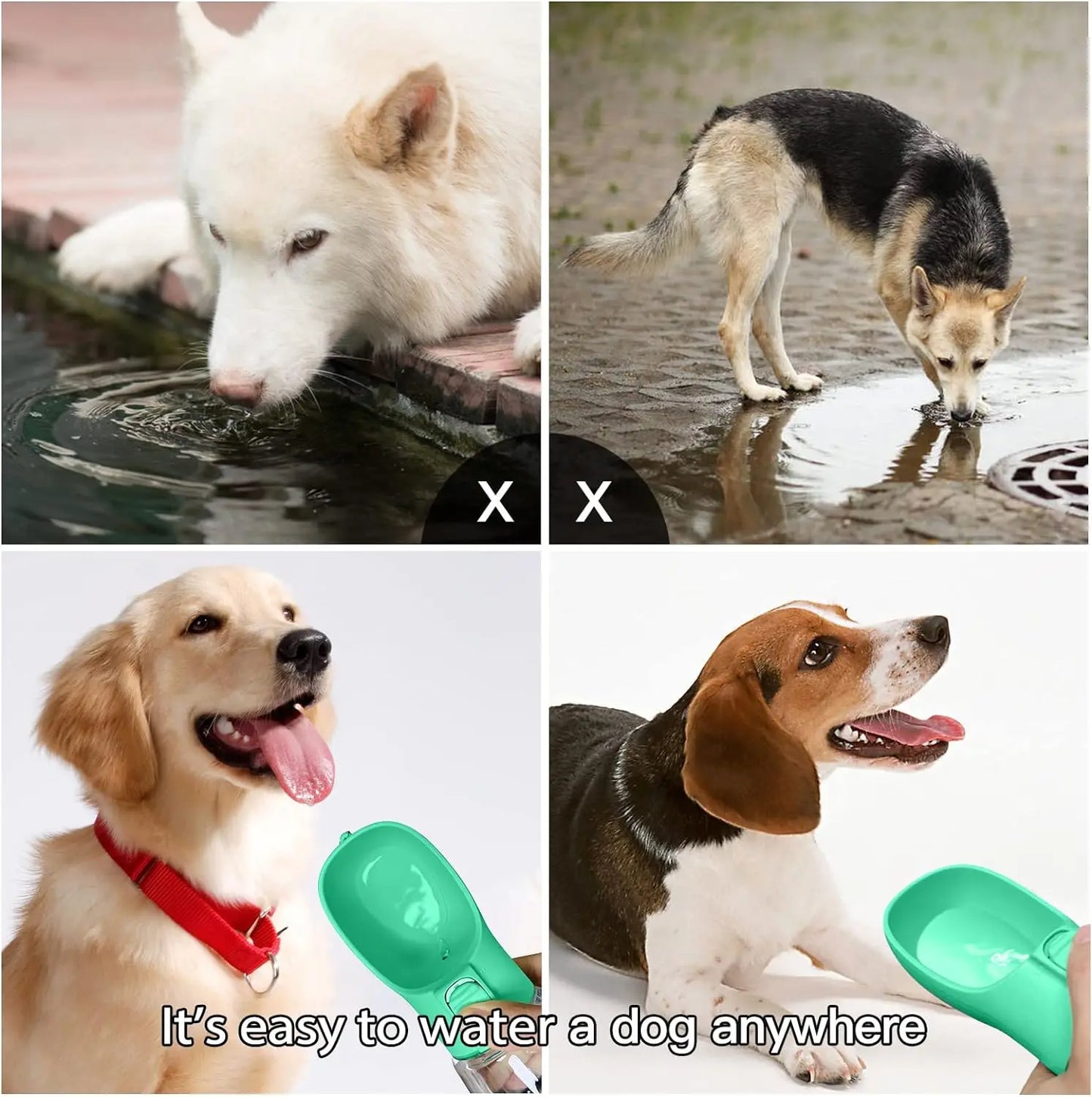 Leakproof Portable Dog Water Bottle & Bowl for Pets