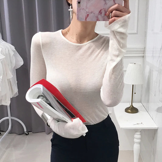 Shintimes Women’s Sexy Slim-Fit Long Sleeve T-Shirt