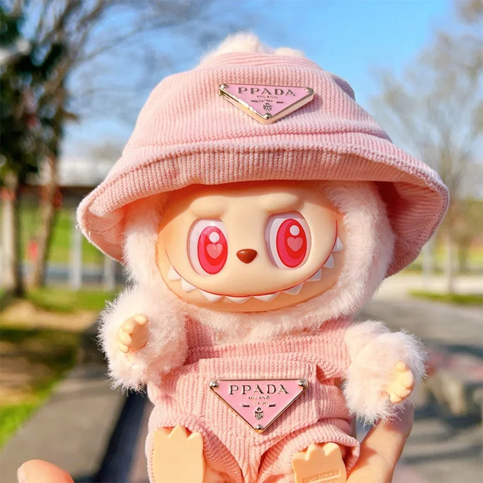 Labubu Corduroy Mini Doll Clothing Set – Cute Vinyl Doll Accessories