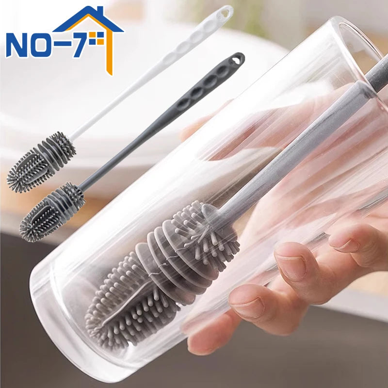 Silicone Baby Bottle Cleaning Brush Long Handle Cup Scrubber for Home Use