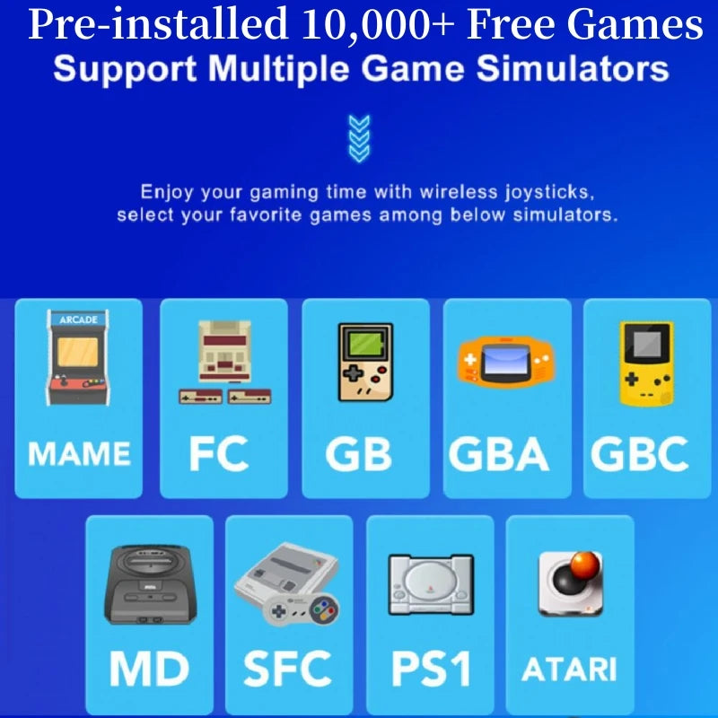Upgraded M8II 4K Game Console - 10000+ Games, 32GB/64GB, 2 Wireless Controllers