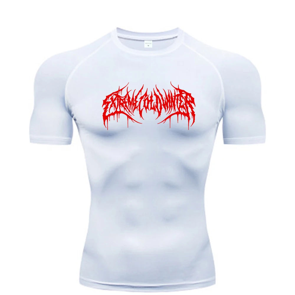 Men’s Summer Compression Short Sleeve Fitness T-Shirt – Quick-Dry Gym Top