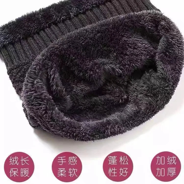 Winter Knit Hat & Scarf Set for Men