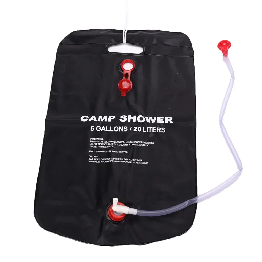 20L Solar Heated Camping Shower Bag for Outdoor Hiking and Travel