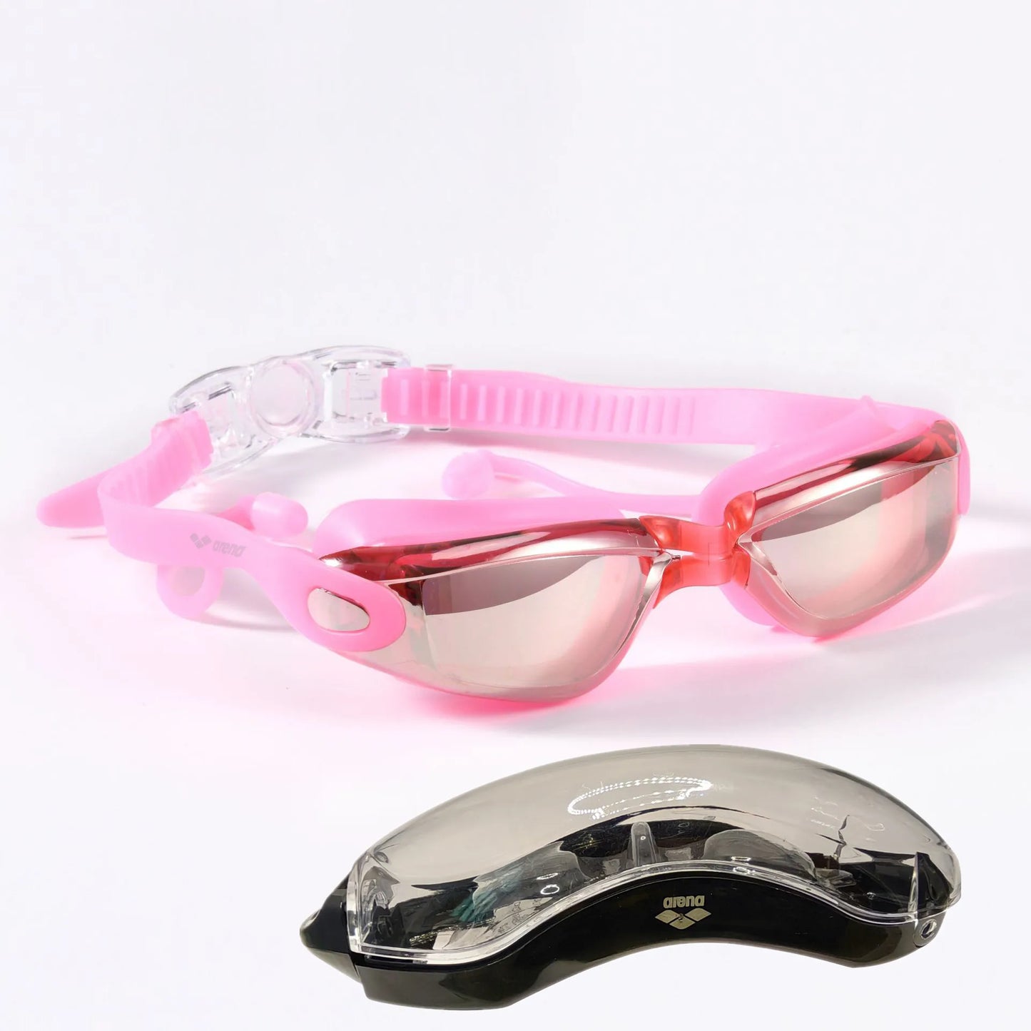 ARENA Anti-Fog UV Swim Goggles with Earplugs for Men and Women