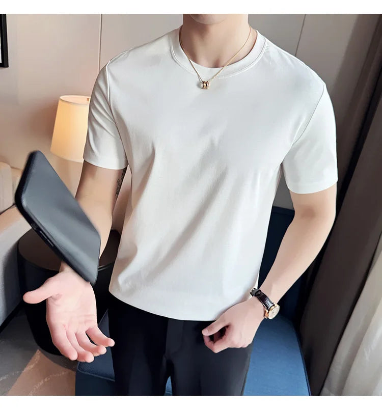 Men's Summer Ice Silk Cotton T-Shirt