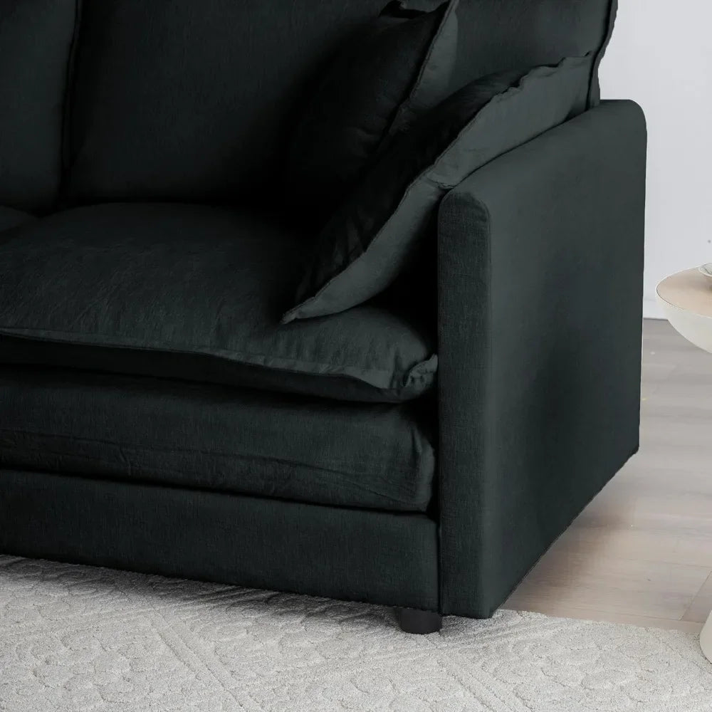 2 Piece Loveseat Sofa Set - Modern Chenille Cloud Couches