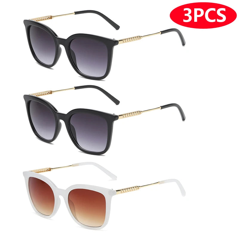 Classic Vintage Square Sunglasses for Men and Women with Alloy Frame