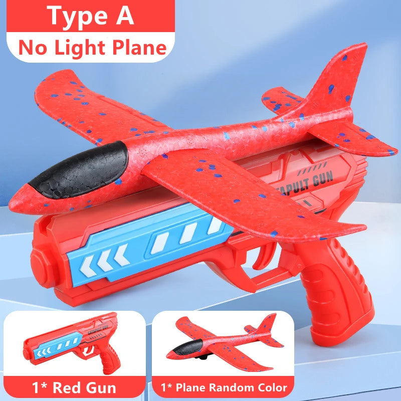 Kids Airplane Launcher Toys – 13.2'' LED Foam Glider Catapult Plane